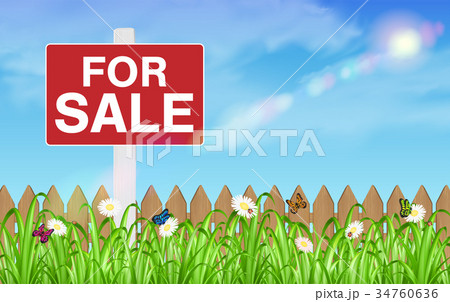 land for sale sign board with wooden fence grass land for sale sign board with wooden fence grass 34760636
