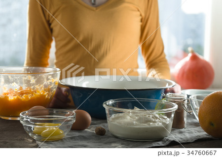 Pumpkin, pumpkin puree, orange for pumpkin pie 34760667