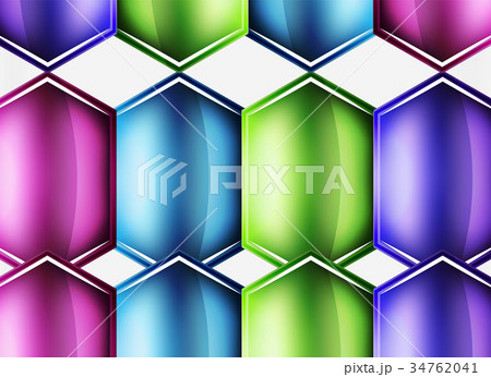 Glossy glass shapes abstract background 34762041