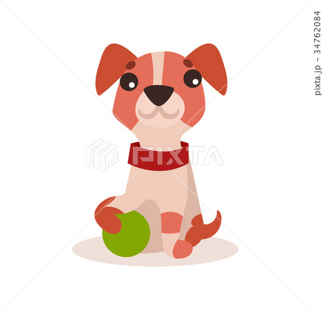 Jack russell terrier character playing with green Jack russell terrier character playing with green 34762084