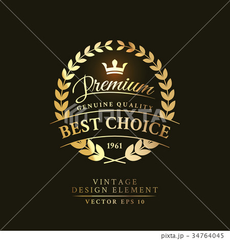 Gold vintage retro badge Premium 34764045
