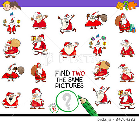 find two the same pictures game with santa 34764232