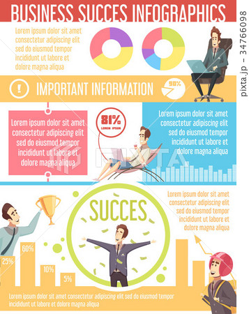 Business Success Cartoon Infographic Poster  Business Success Cartoon Infographic Poster  34766098