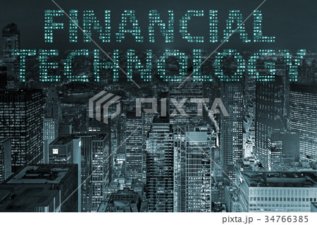 Smart city concept with fintech financial Smart city concept with fintech financial 34766385