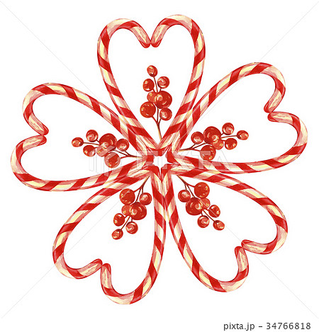 Lollipop, Flower laid out with Christmas candies 34766818