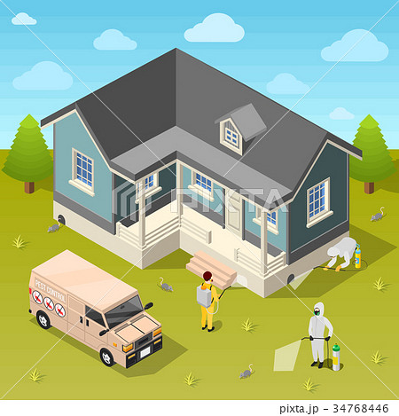 House Disinfection Isometric Background 34768446