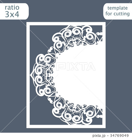 Laser cut wedding invitation card template 34769049