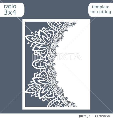 Laser cut wedding invitation card template 34769050