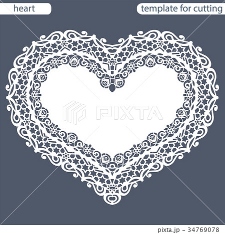 Greeting card with openwork border, paper doily Greeting card with openwork border, paper doily 34769078