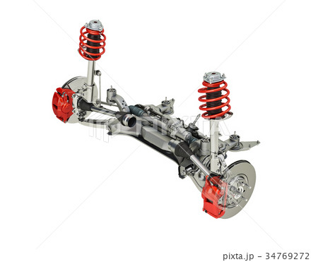 Multi link front SUV car suspension, with brakes.  34769272