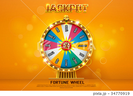 fortune wheel spinning  on bokeh background 34770919