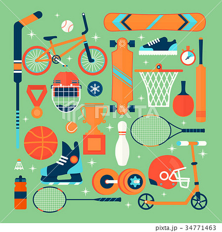 Set of colorful sport icons.Isolated vector 34771463
