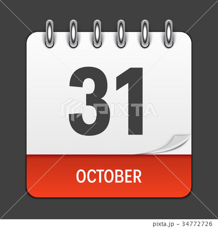 October 31 Calendar Daily Icon. Vector 34772726