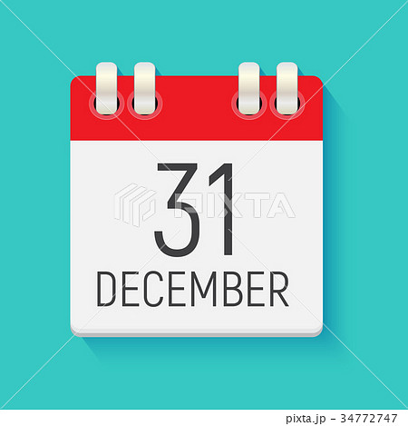 December 31 Calendar Daily Icon. Vector 34772747