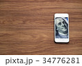 Dollar cash money in smartphone, fintech business 34776281