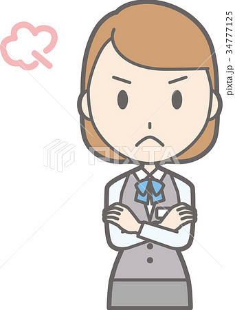 制服を着た事務員の女性が怒っているイラストのイラスト素材 制服を着た事務員の女性が怒っているイラストのイラスト素材