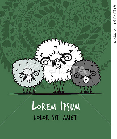 Funny rams, sketch for your design Funny rams, sketch for your design 34777836