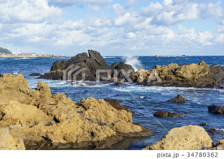 房総半島最南端・野島崎の岩礁 房総半島最南端・野島崎の岩礁 34780362