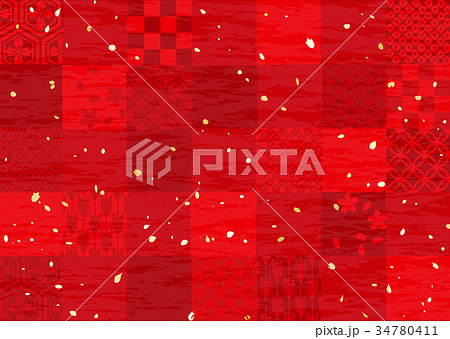 市松模様　いろいろ　和柄 34780411