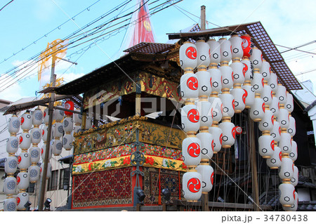 京の街並みと祇園祭の山車 34780438