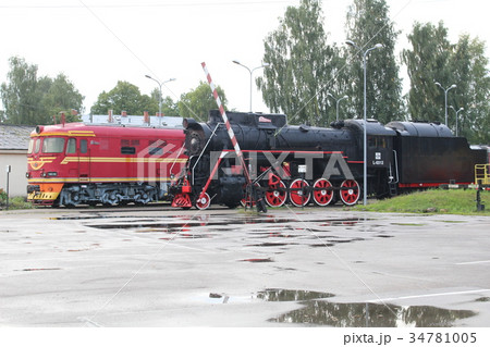 鉄道博物館　リガ　ラトビア　ヨーロッパ　ソビエト製の機関車 34781005