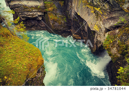 Landscape with canyon and mountain river 34781044