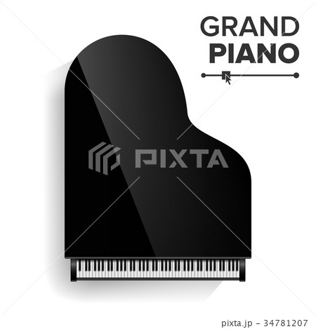 Grand Piano Vector. Realistic Black Grand Piano Grand Piano Vector. Realistic Black Grand Piano 34781207