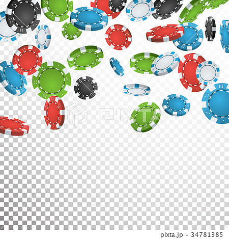 Gambling Poker Chips Rain Vector. 34781385