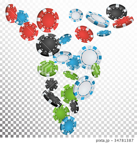 Poker Chips Rain Vector. Poker Chips Rain Vector. 34781387