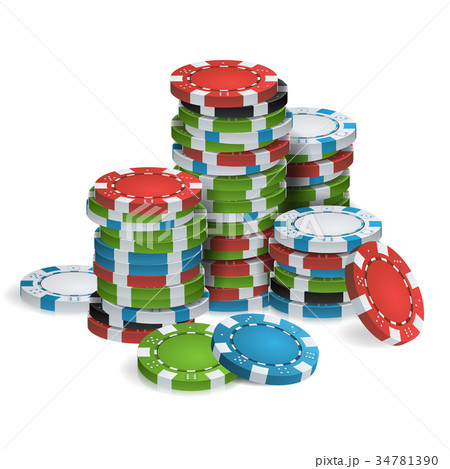 Gambling Poker Chips Stacks Vector. Gambling Poker Chips Stacks Vector. 34781390