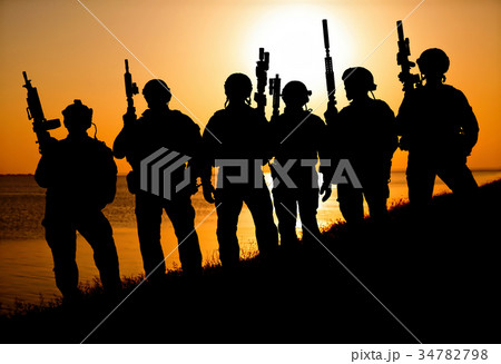Army soldier silhouettes Army soldier silhouettes 34782798
