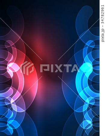 Round glowing elements on dark space, abstract Round glowing elements on dark space, abstract 34782961