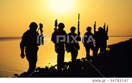 Army soldier silhouettes 34783147