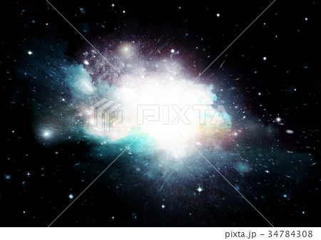 Stars, dust and gas nebula in a far galaxy Stars, dust and gas nebula in a far galaxy 34784308