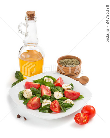 basil, mozzarella and tomato salad basil, mozzarella and tomato salad 34785339