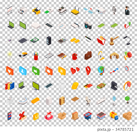 Isometric computer technology and office equipment 34785721