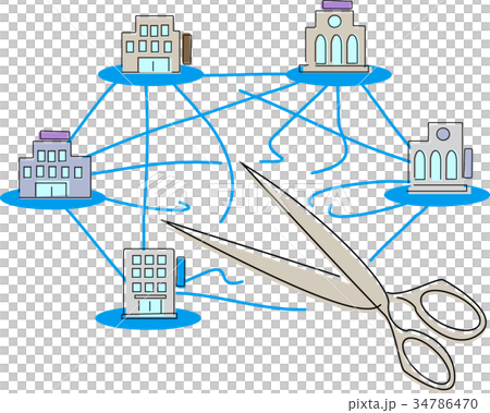 ネットワークの遮断のイラスト素材