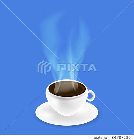 White Cup of Black Natural Coffee 34787280