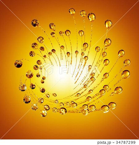3D detailed illustration of a drop of water gold 3D detailed illustration of a drop of water gold 34787299