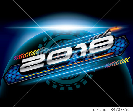 Vector 2018 on abstract background Vector 2018 on abstract background 34788350