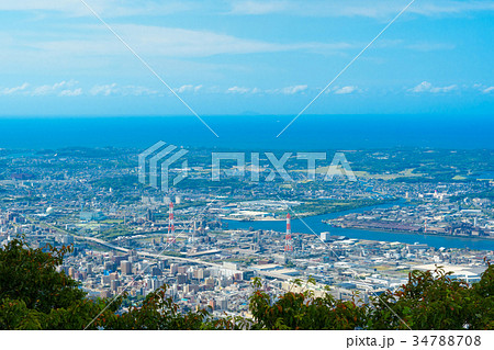 夏の皿倉山からの眺め【北九州市八幡区遠賀郡】 34788708