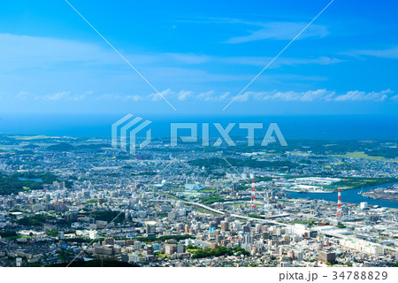 夏の皿倉山からの眺め【北九州市八幡区遠賀郡】 34788829
