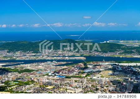 夏の皿倉山からの眺め【北九州市八幡区若松区】 34788906