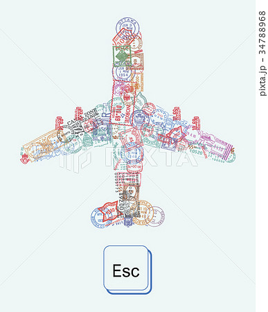 Travel theme with postmarks 34788968