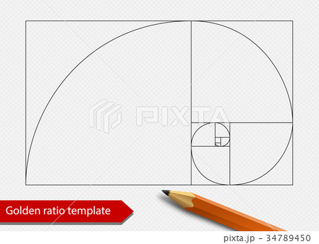 Golden ratio line graph template vector 34789450