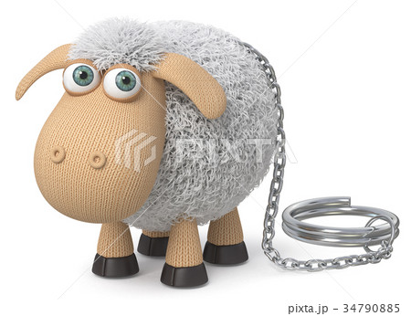 3d illustration funny sheep 34790885