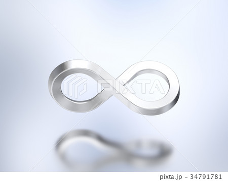 宙に浮かぶ銀の無限大イメージ 宙に浮かぶ銀の無限大イメージ 34791781