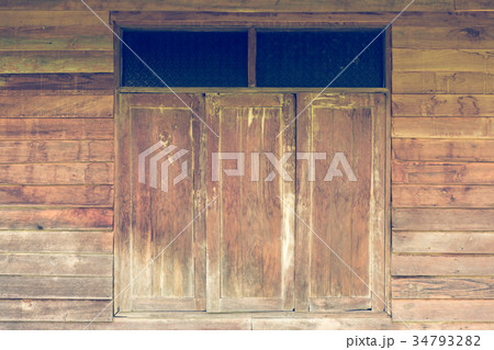 Old wood and wall window Old wood and wall window 34793282