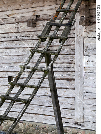 Old wooden staircase Old wooden staircase 34793405