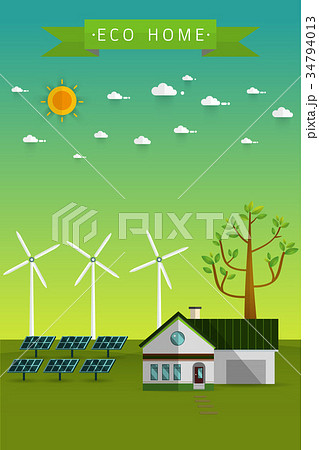 Poster and banner of eco friendly house Poster and banner of eco friendly house 34794013